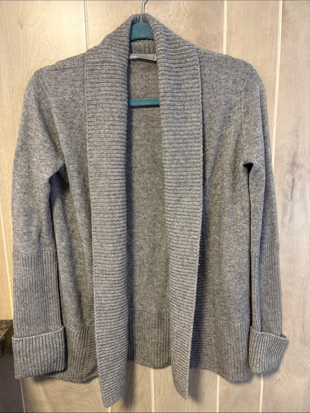 Vince Gray Shawl Collar Open-Front Wool Cashmere Cardigan Size XS